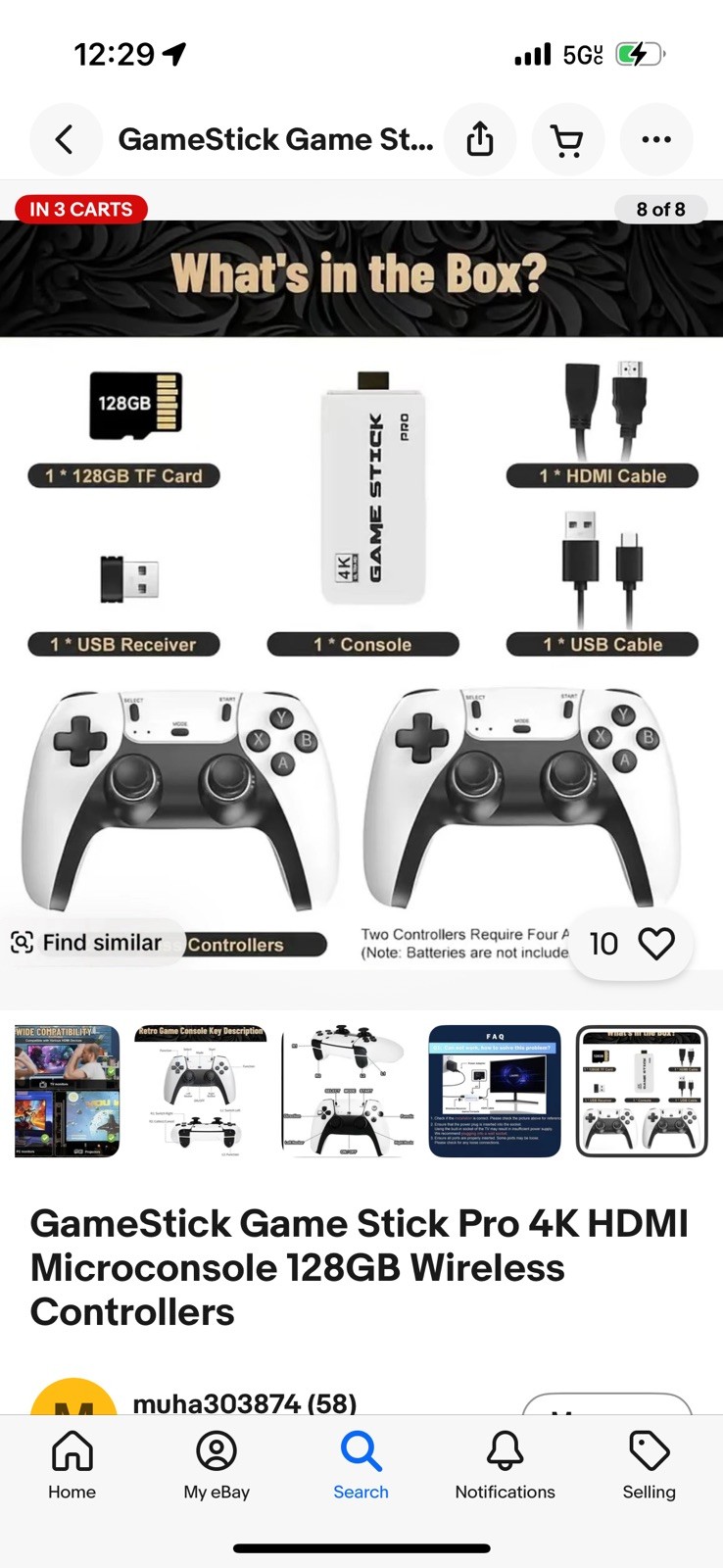 Video Game Console White 4K HDMI 2.4G Wireless Controllers Over 2000 Games Hits