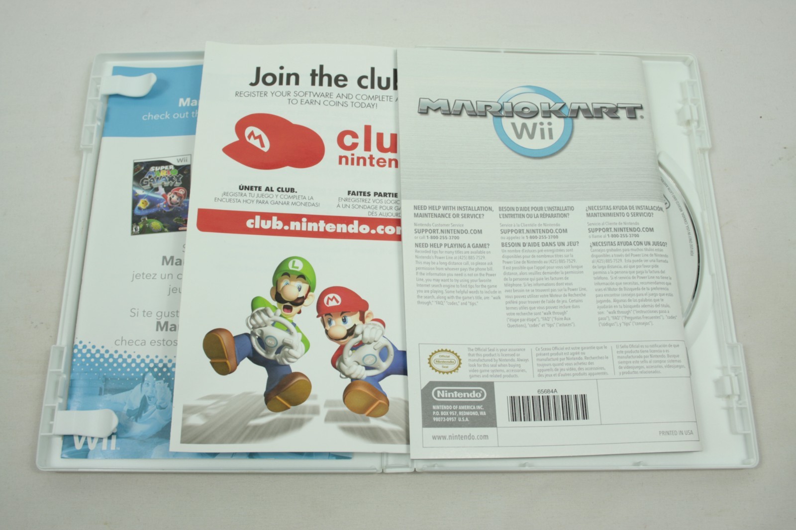 Mario Kart Wii Game CIB Nintendo Wii 2008 Complete with Manual Reg Card & Ad