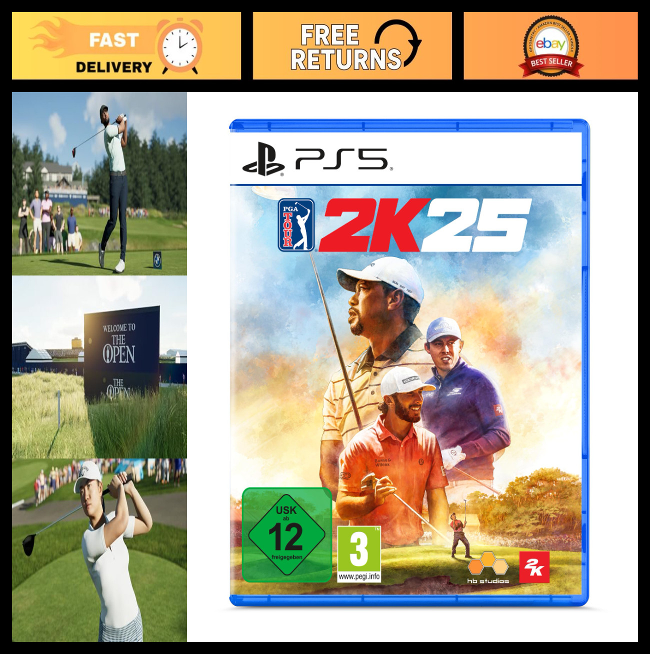 Golf Simulation Game – PGA Tour 2K25 for PS5 – USK & PEGI Rated, Sports Fun!