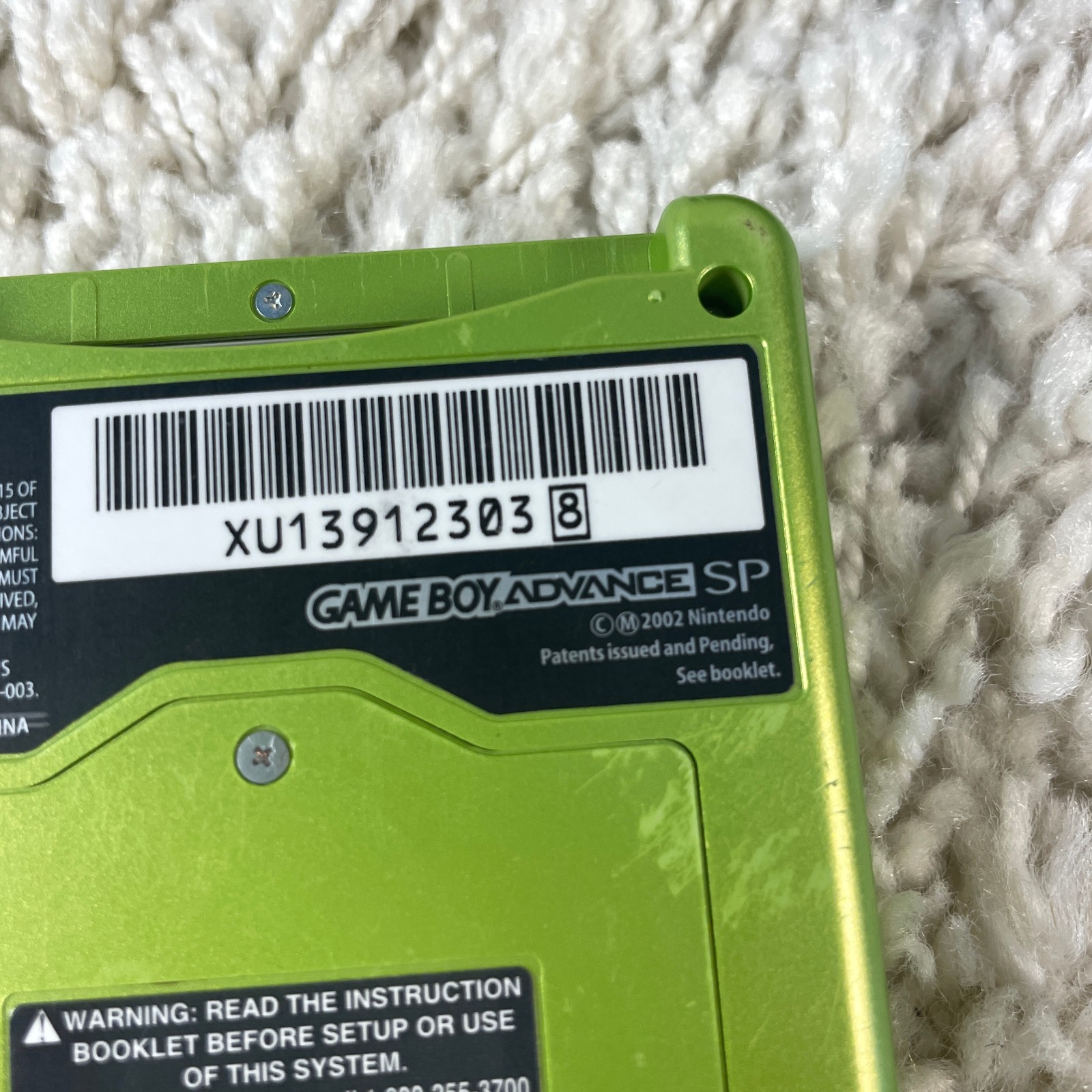 Nintendo Game Boy Advance SP GBA SP Lime Green Handheld System AGS-001 Tested
