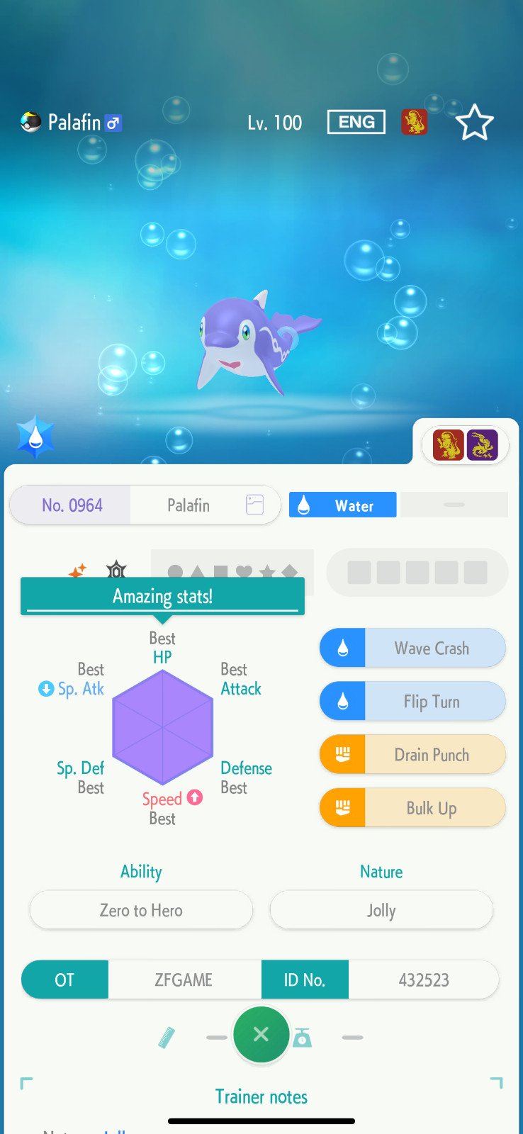 ✨6IV SHINY Palafin + EVS🚀 POKEMON HOME✨Champions✨Online delivery⚡