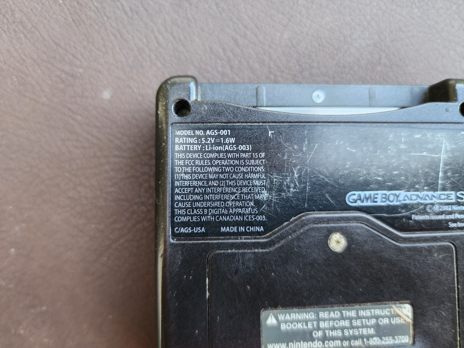 Nintendo Gameboy advance SP AGS-001 Onyx Black