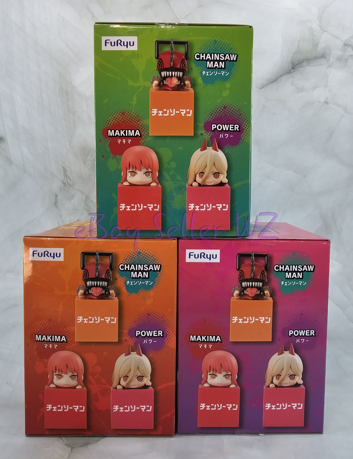 Chainsaw Man, Power, Makima Hikkake Figure Set of 3 Denji Hooked FuRyu New