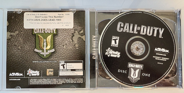 Call of Duty 1 PC CD-ROM 2003 Activision Infinity Ward Windows 98/2K/XP Untested