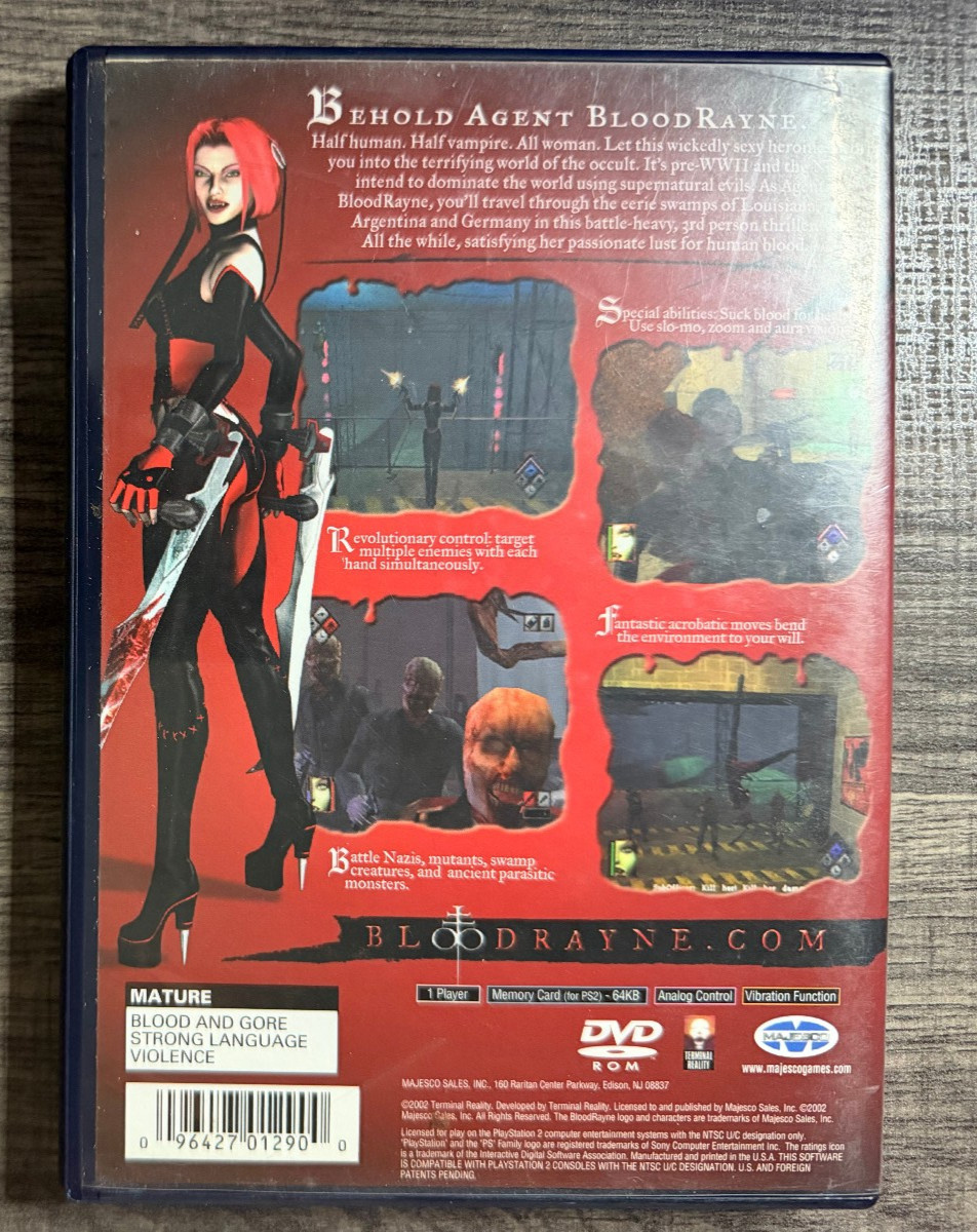 BloodRayne – Sony Playstation 2 PS2 – Majesco – Acceptable Condition