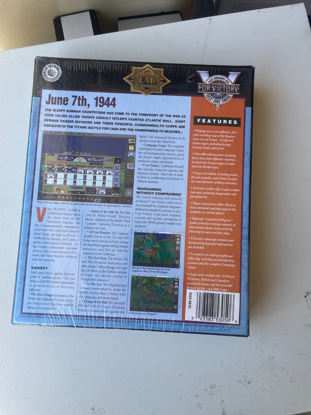 V for Victory: Gold-Juno-Sword for Macintosh Big Box SEALED