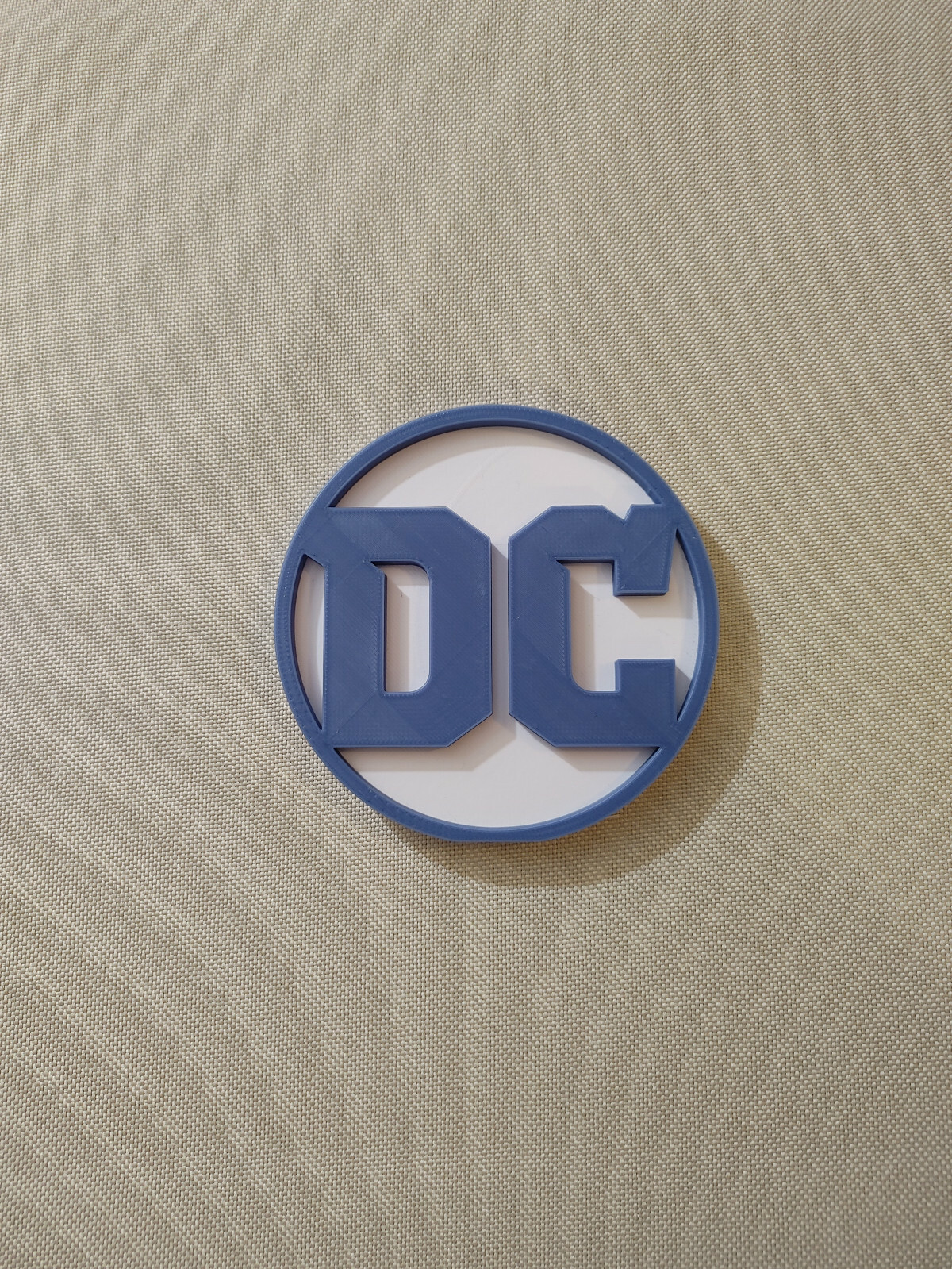 DC Comics Logo sign 4.5in (3D printed, man cave, game room, shelf, wall, decor)