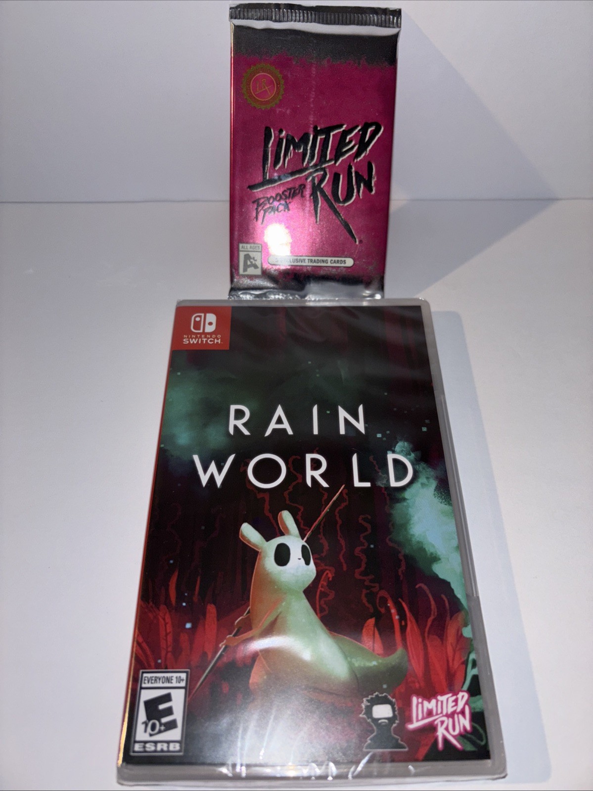NEW RAIN WORLD U.S. ESRB & LIMITED RUN GAMES TRADING CARD BOOSTER PACK SWITCH!
