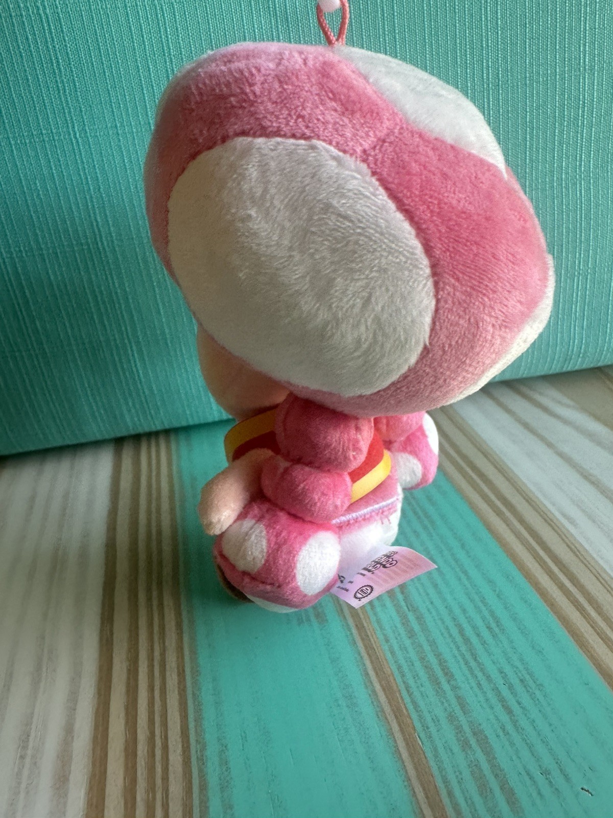 NEW Super Nintendo World Toadette Pink Plush Backpack Clip •Bag Charm
