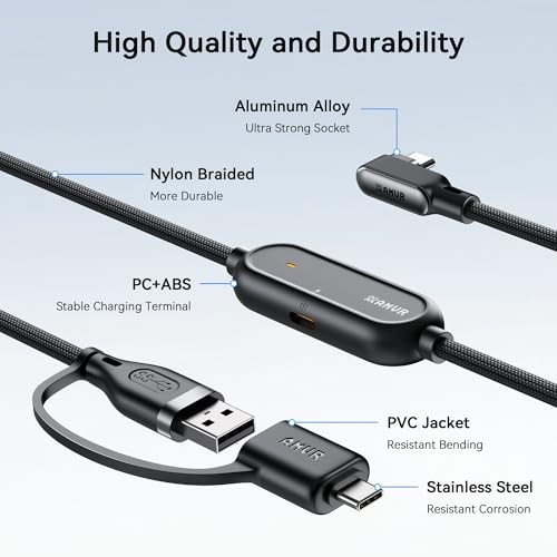 AMVR 16FT Link Cable for Meta Quest 3 3S 2 Pico 4 USB 3.0 PCVR Charging Cord