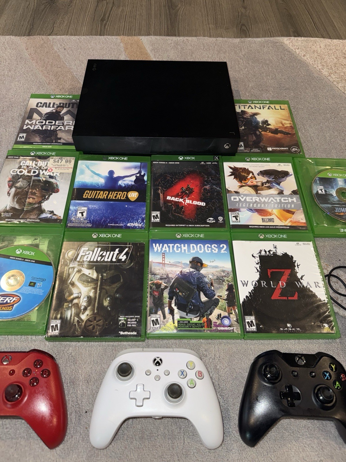 Xbox One X 1TB Console Bundle 3 Controllers 11 Games Turtle Beach Headset