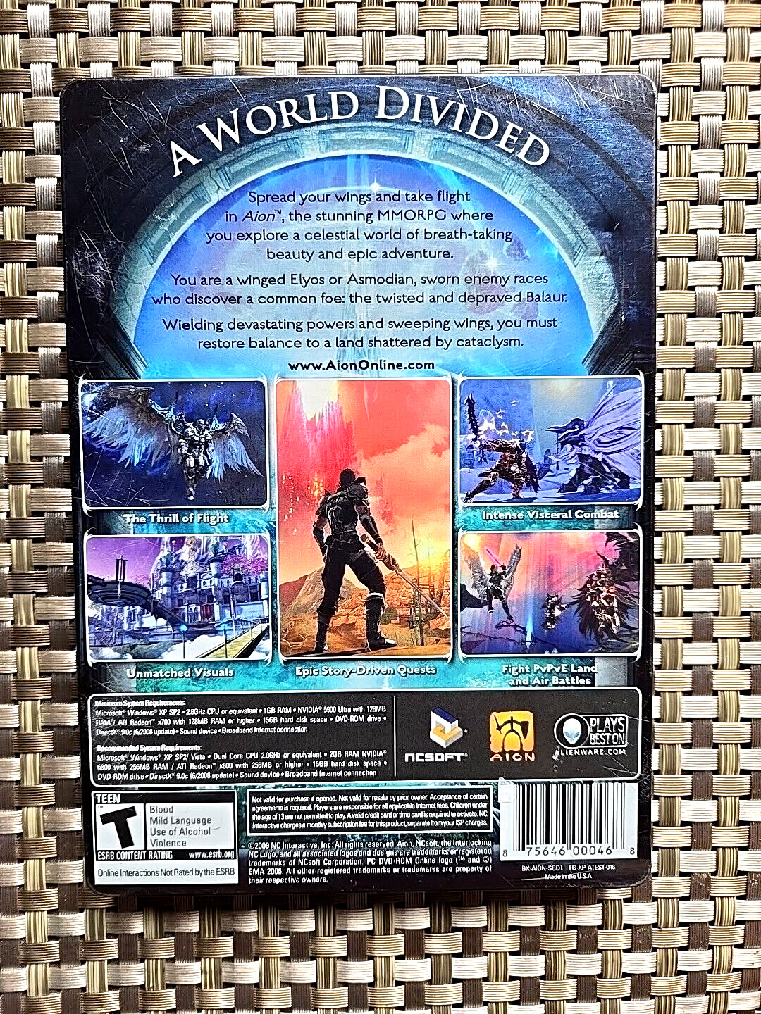 Aion PC DVD-Rom Software 2009 2-Disc Steelbook Edition Game w/Quick Reference P