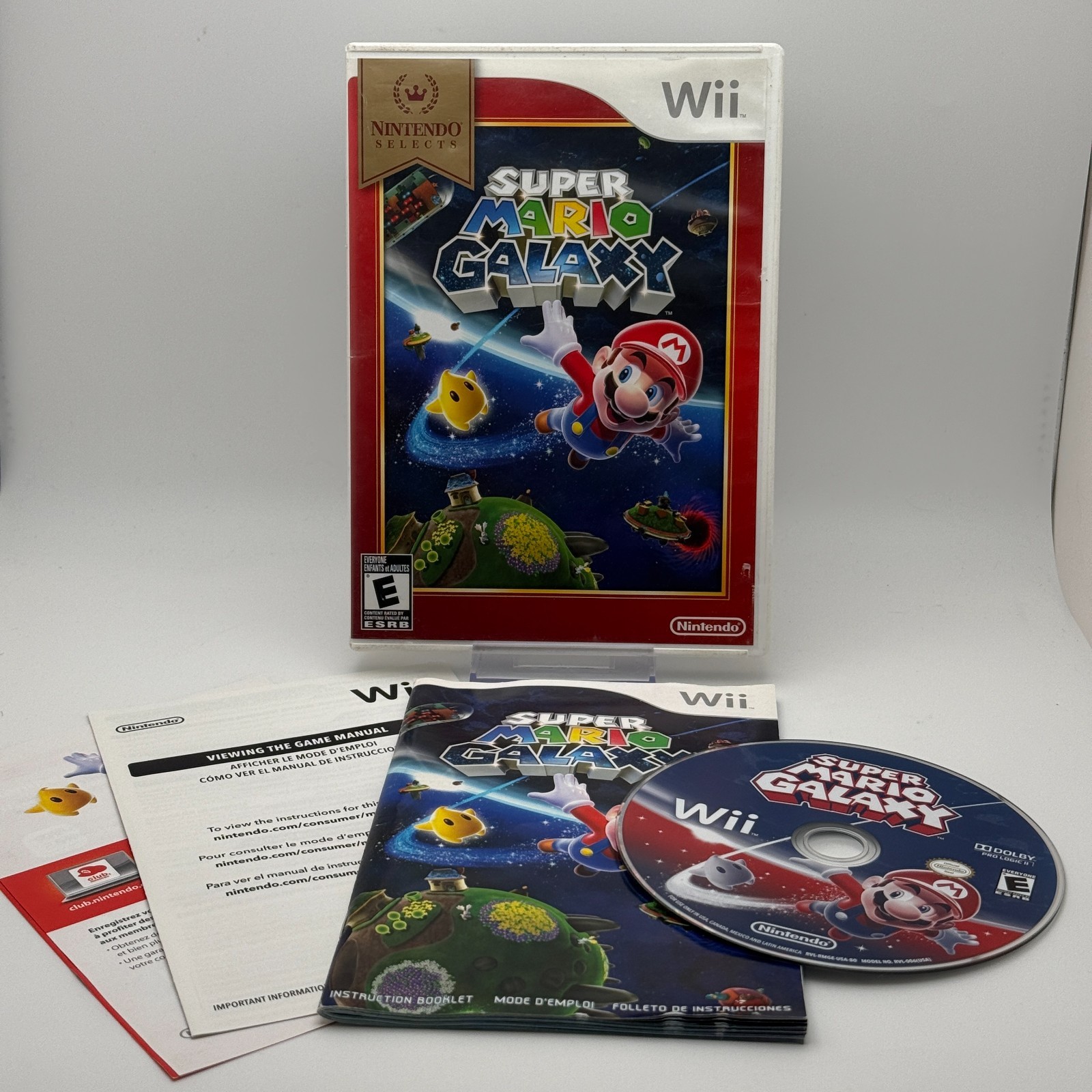 Super Mario Galaxy (Nintendo Selects Wii, 2011) CIB Complete Tested
