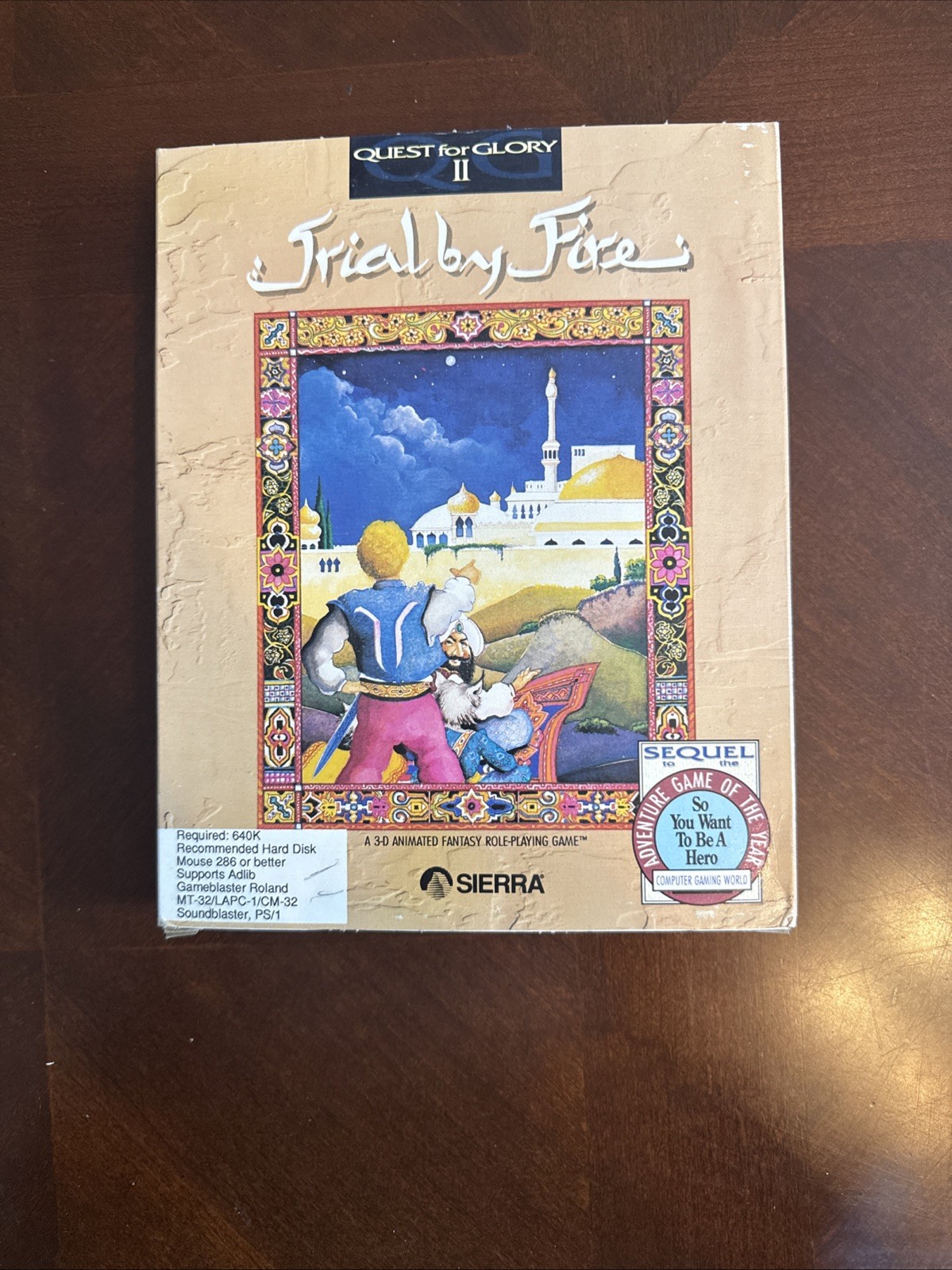 Quest for Glory II: Trial by Fire PC, 1990 3.5″ disks, Complete in Box