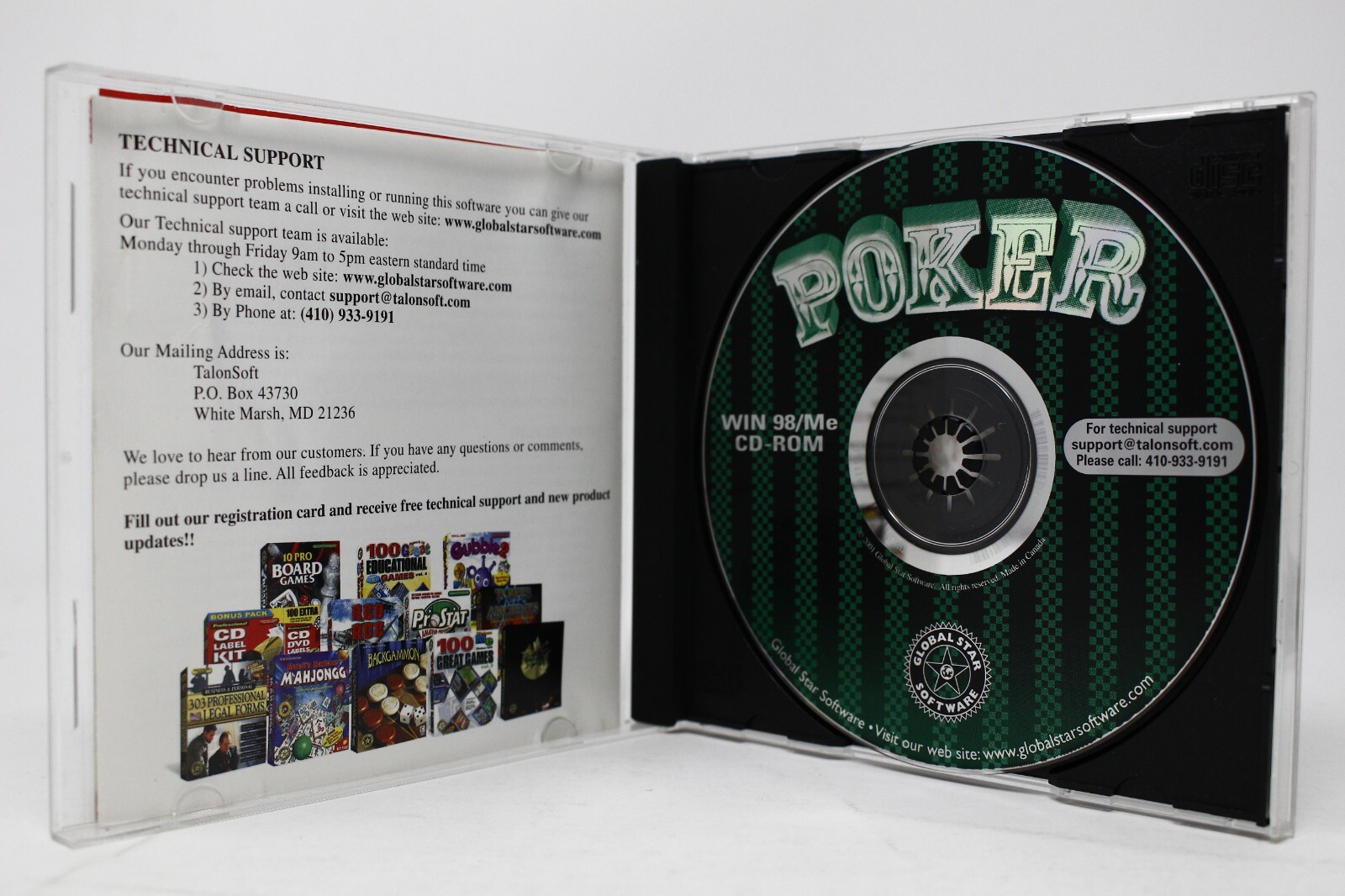 Poker – Global Star Software – Casino/Card Games – PC – W/ User Guide