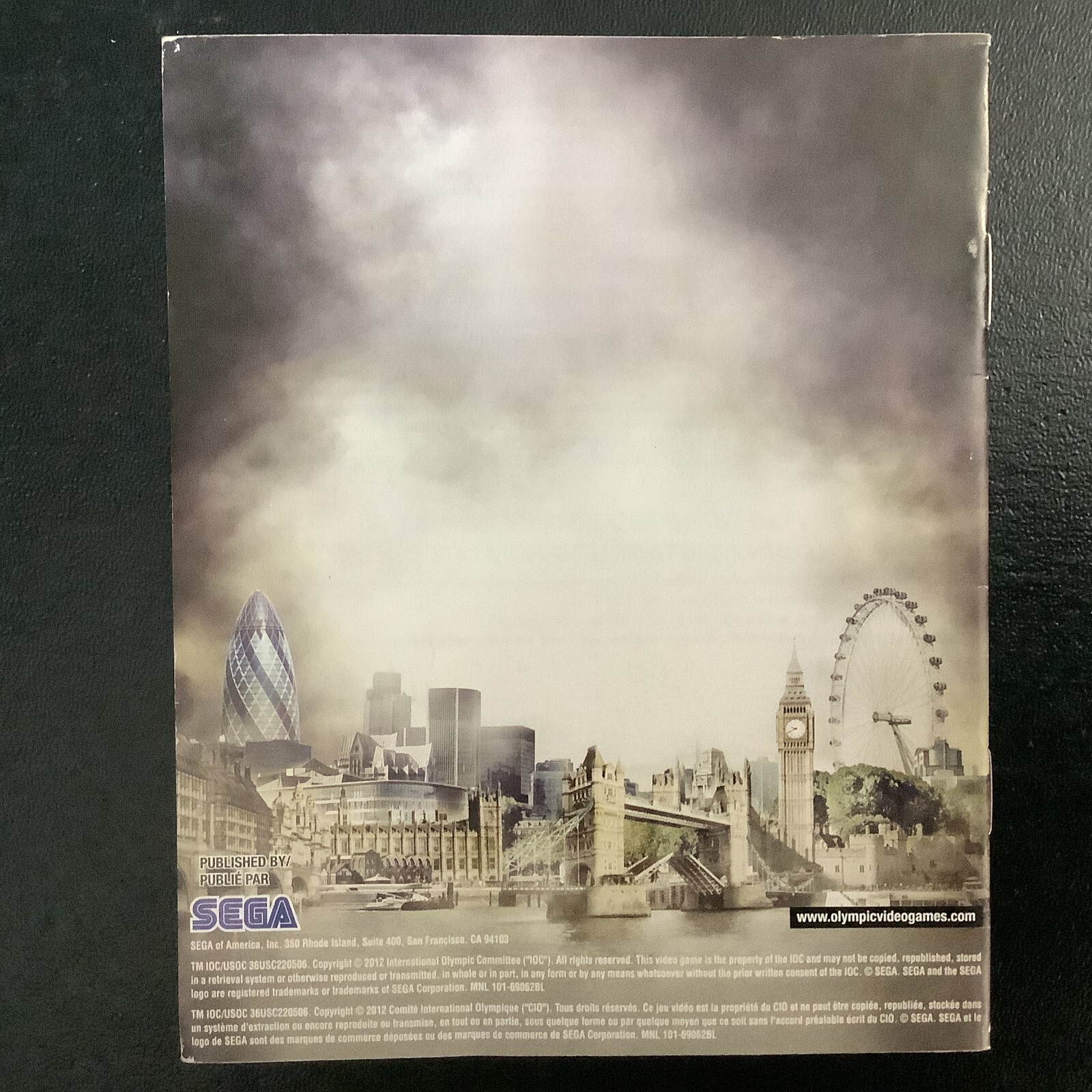 London 2012 Olympics PS3 PlayStation 3 Instruction Manual Only