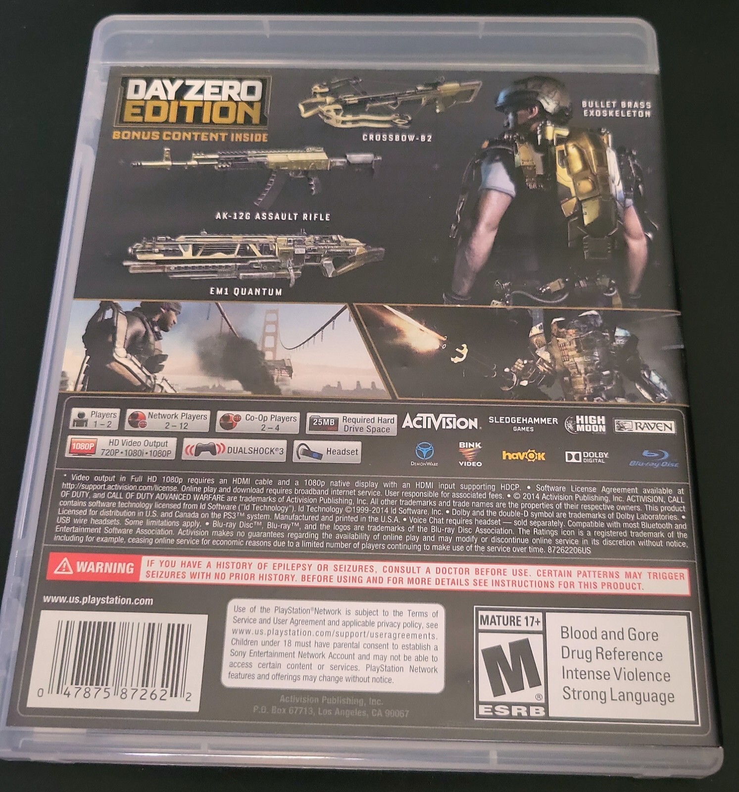 Call of Duty Advanced Warfare Day Zero Edition for PlayStation 3 PS3 CIB EXC