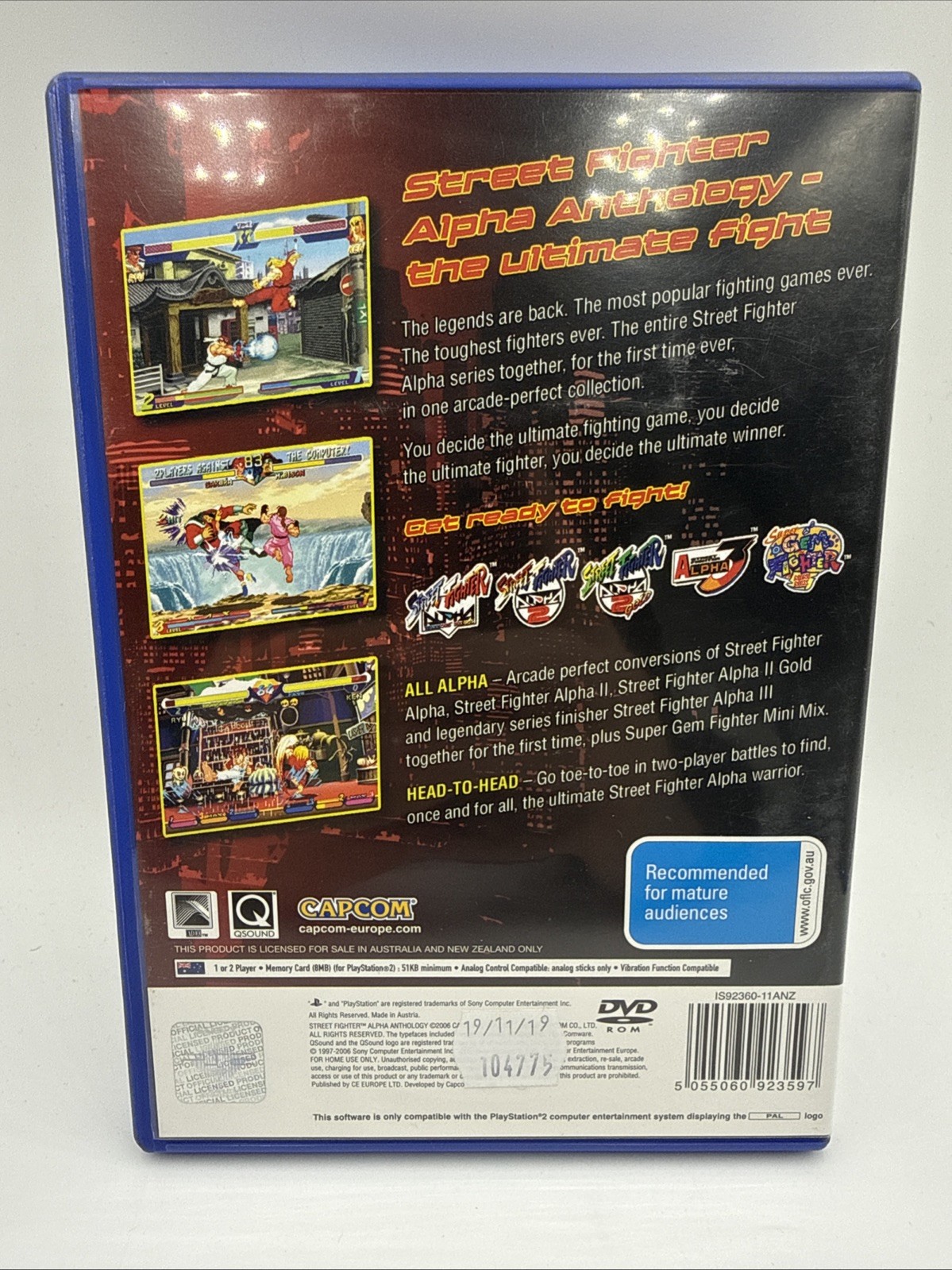 Street Fighter: Alpha Anthology Playstation 2 PAL RARE GEM FREE TRACKED POST