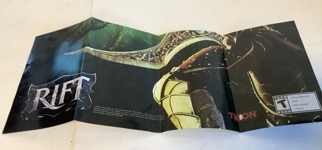 Rift PC DVD-ROM Video Game 2011 Software with Poster Trion role playing