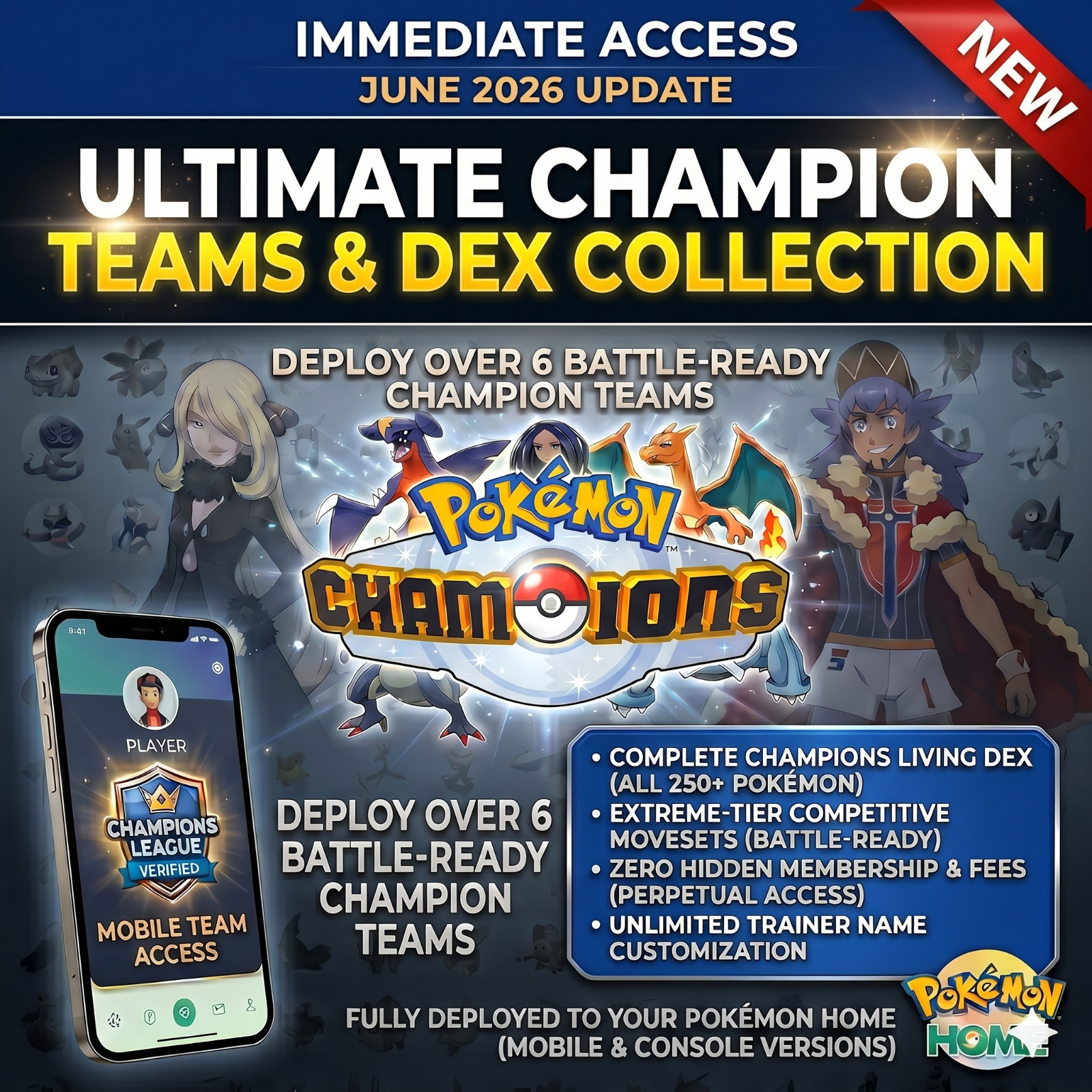Pokémon CHAMPIONS Bundle HOME Shiny Living Dex Competitive Gen 1-9 Shiny HOME