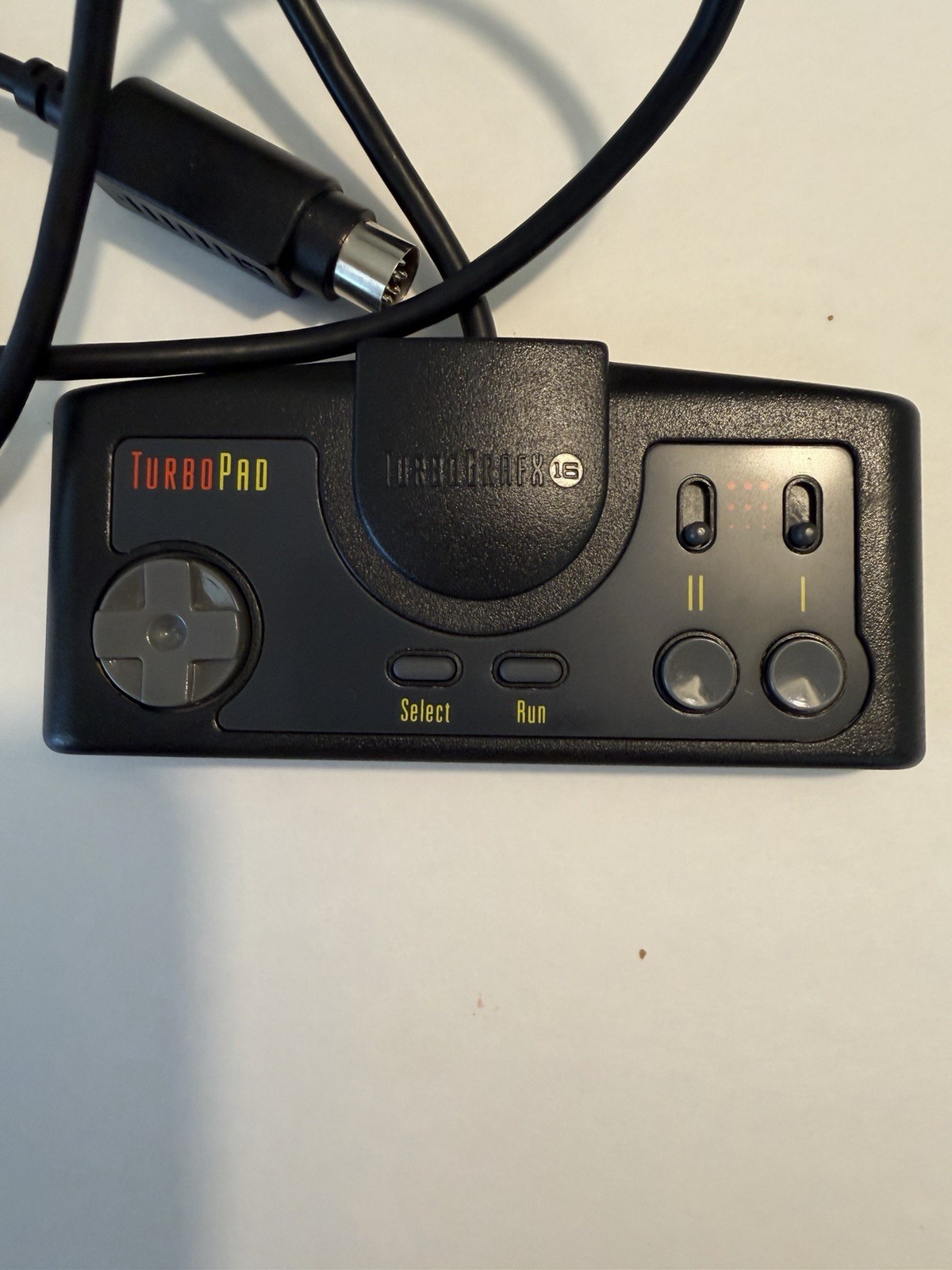 TurboGrafx-16 Black Console w/ TurboPad, Power, RF Switch, Manual – AV issue.