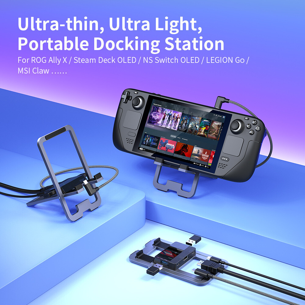 Docking Station for Steam Deck with HDMI 4K USB Type-C PD Fast Charging Port
