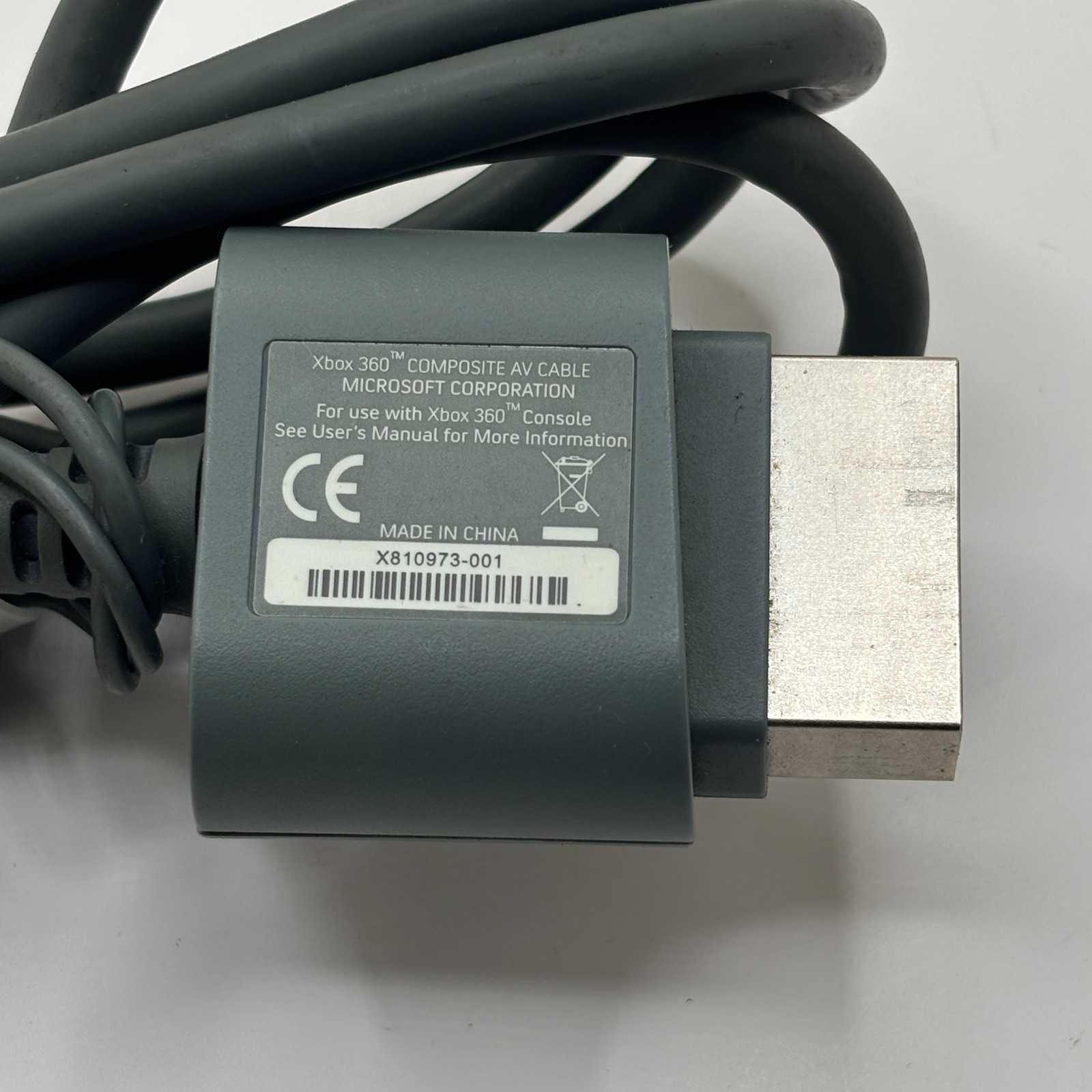 Microsoft Xbox 360 Composite AV Cable X810973-001 RCA Component AV Accessory