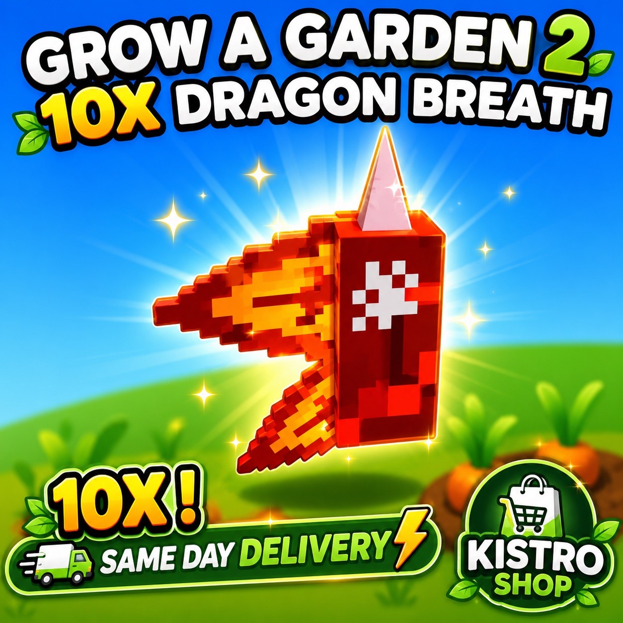 🔥Grow a Garden 2 Roblox (Seeds) 🌱 10X Dragon Breath | Fast Delivery 🚚