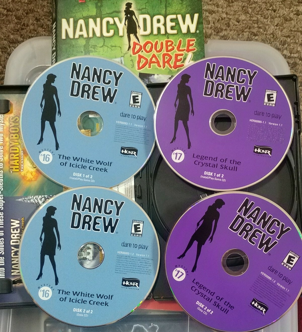 Nancy Drew Double Dare 6: #16 White Wolf/#17 Crystal Skull-HER Interactive-PC CD