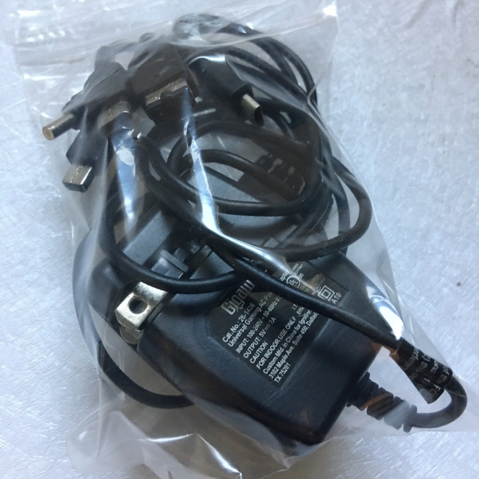 Gigaware Universal 5V-2A Gaming AC Power Adapter Multi-Connector 26-1436