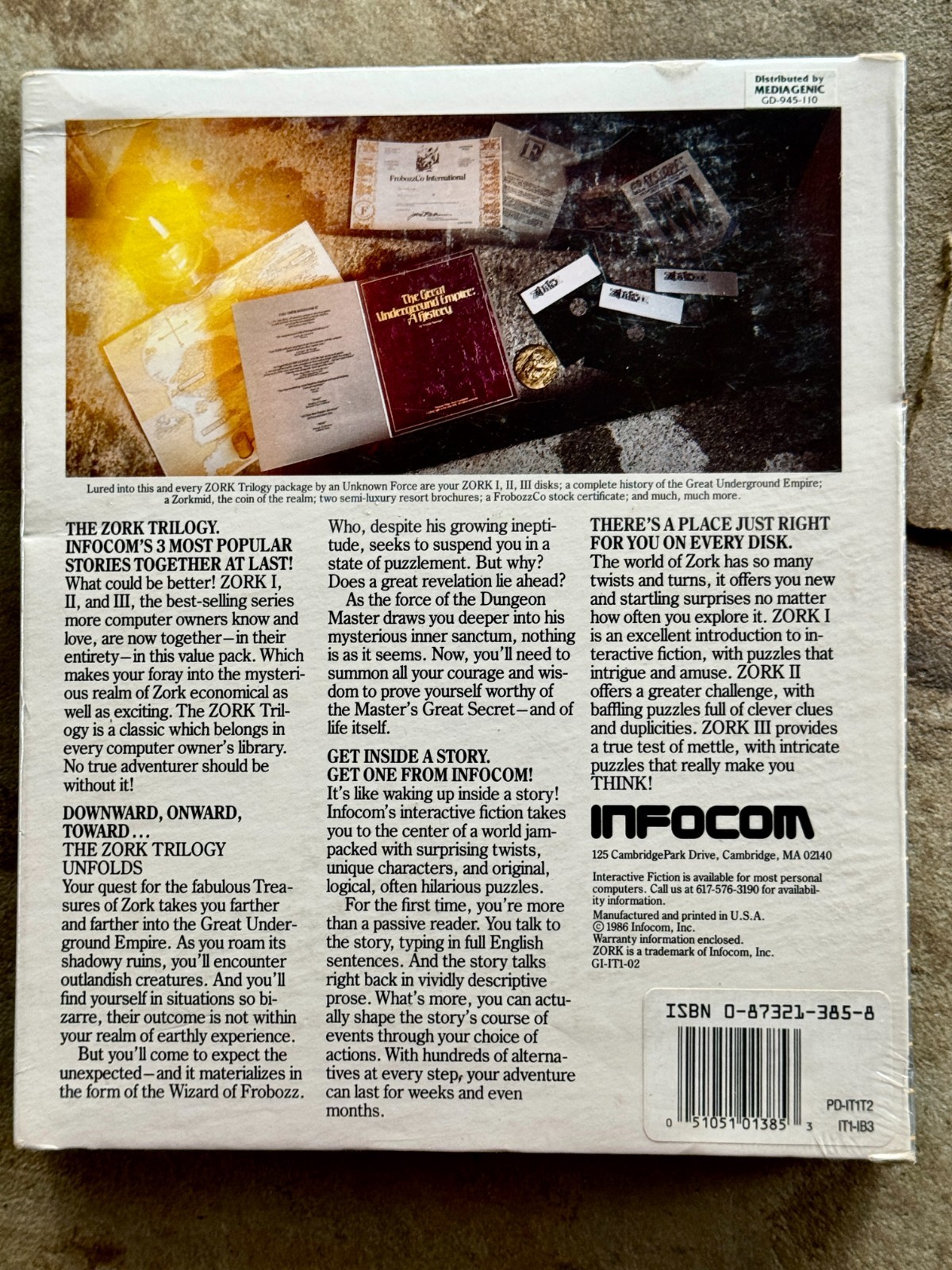 Sealed Infocom Zork Trilogy IBM PC DOS Big Box Original Shrink Wrap Rare
