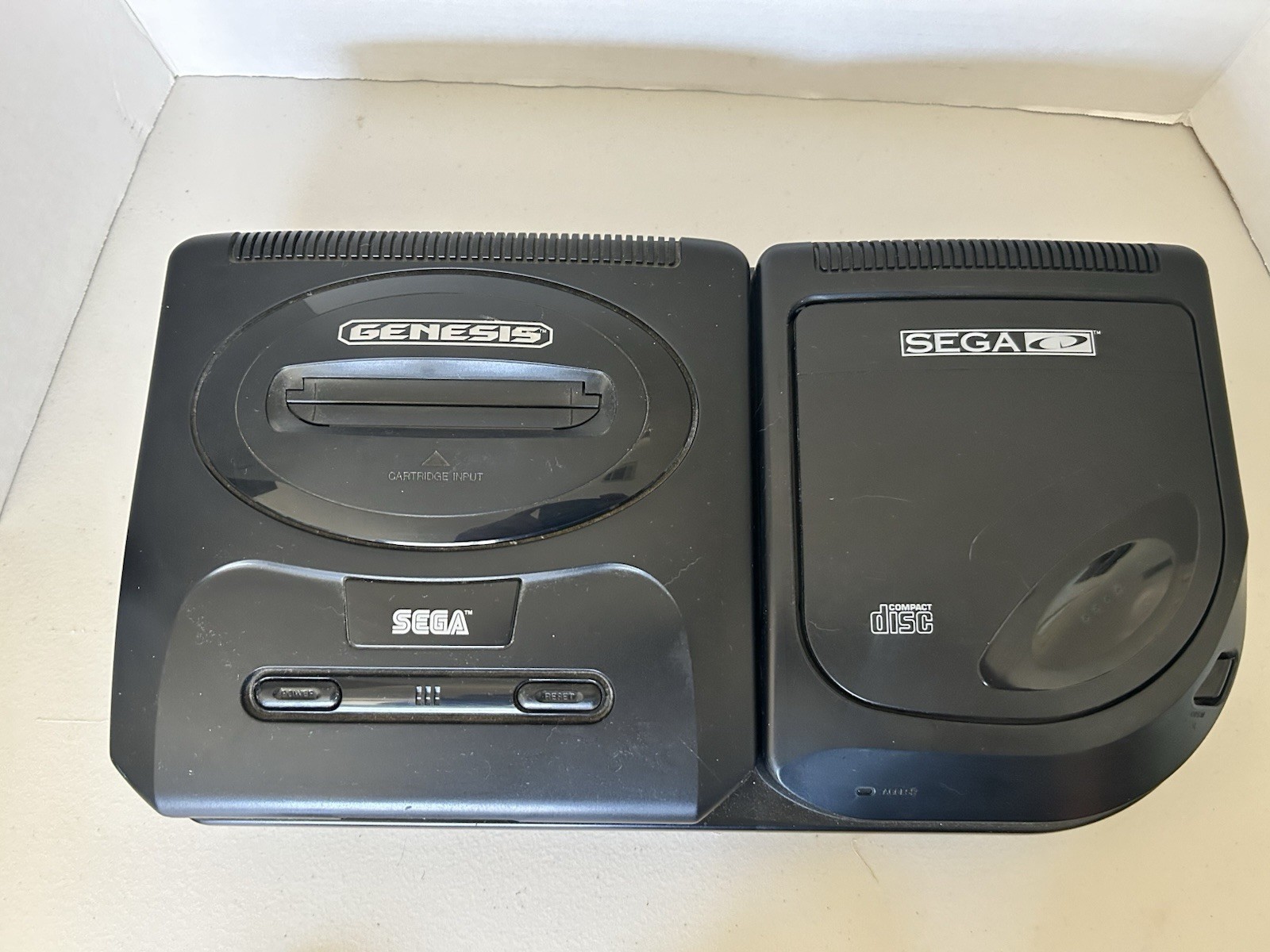 Sega CD Model 2 Console Working w/ 2 Controllers & All Cables Tested Bundle