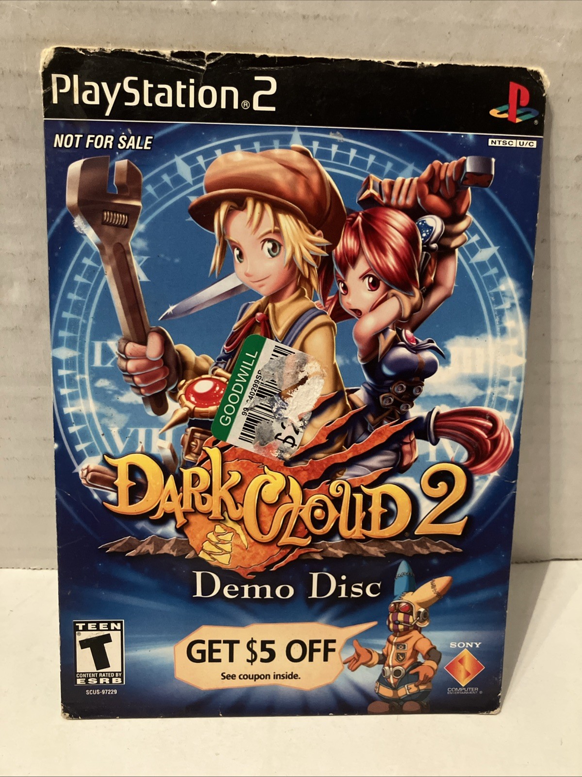 Dark Cloud 2 Playstation 2 PS2 Promotiona Demo Disc w/ Sleeve