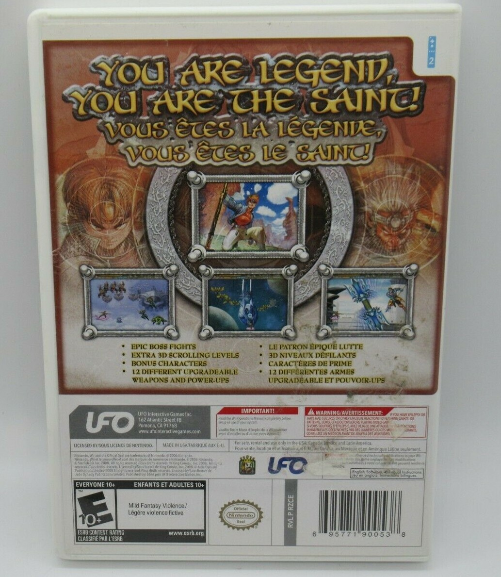 SAINT GAME FOR NINTENDO Wii, GAME DISC CASE, AND MANUAL, UFO INTERACTIVE