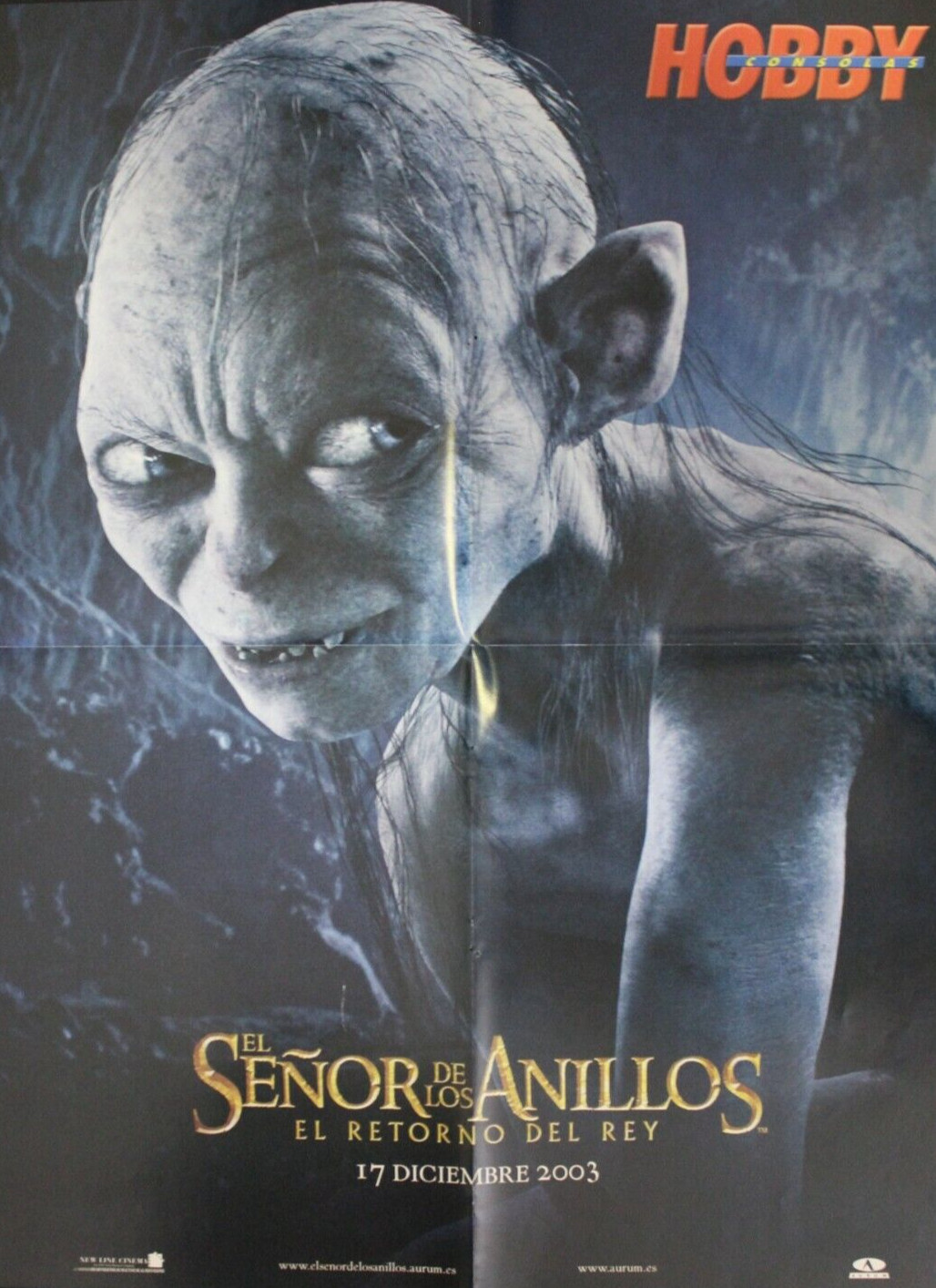 2003 GOLLUM + LORD OF THE RINGS RETURN OF THE KING Poster 22.25″ x 16.9″ Spain