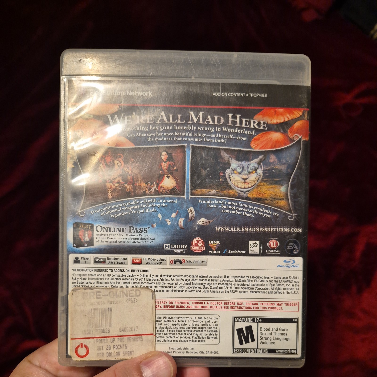 Alice: Madness Returns Sony PlayStation 3 PS3 Tested & Working