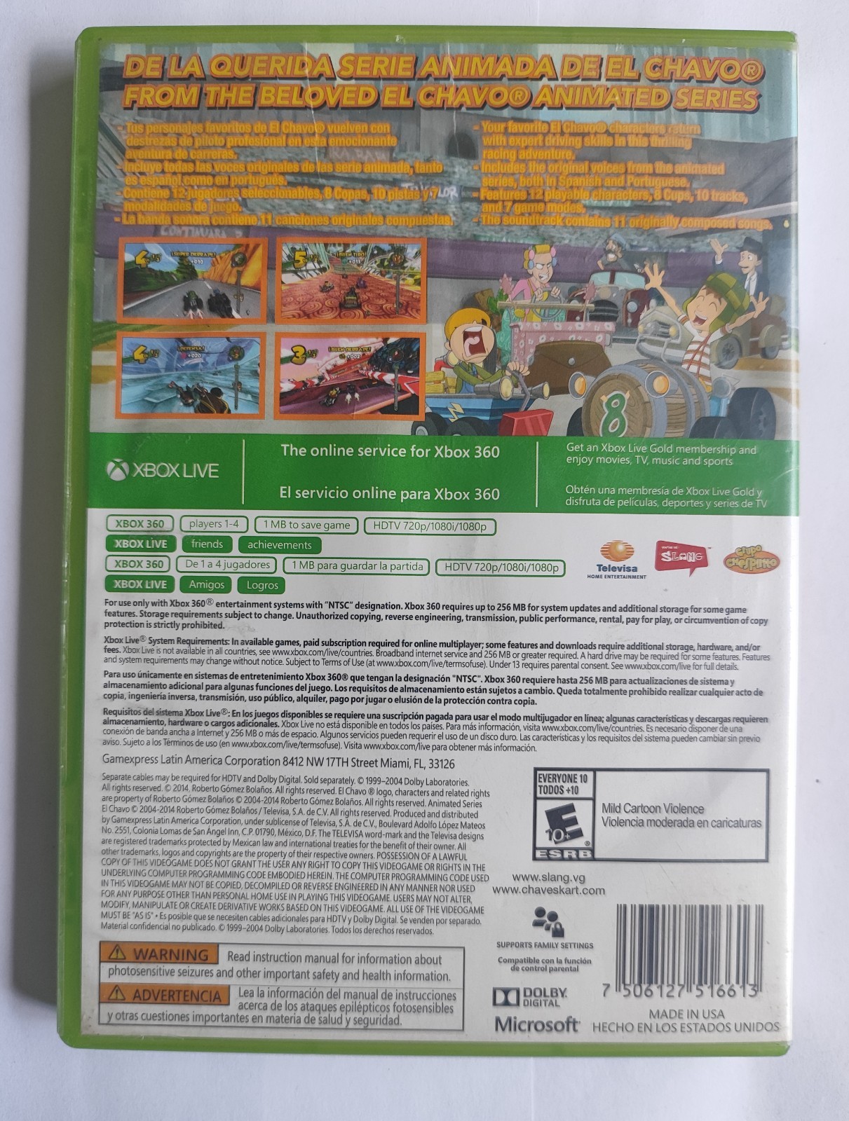 el chavo kart video games xbox 360