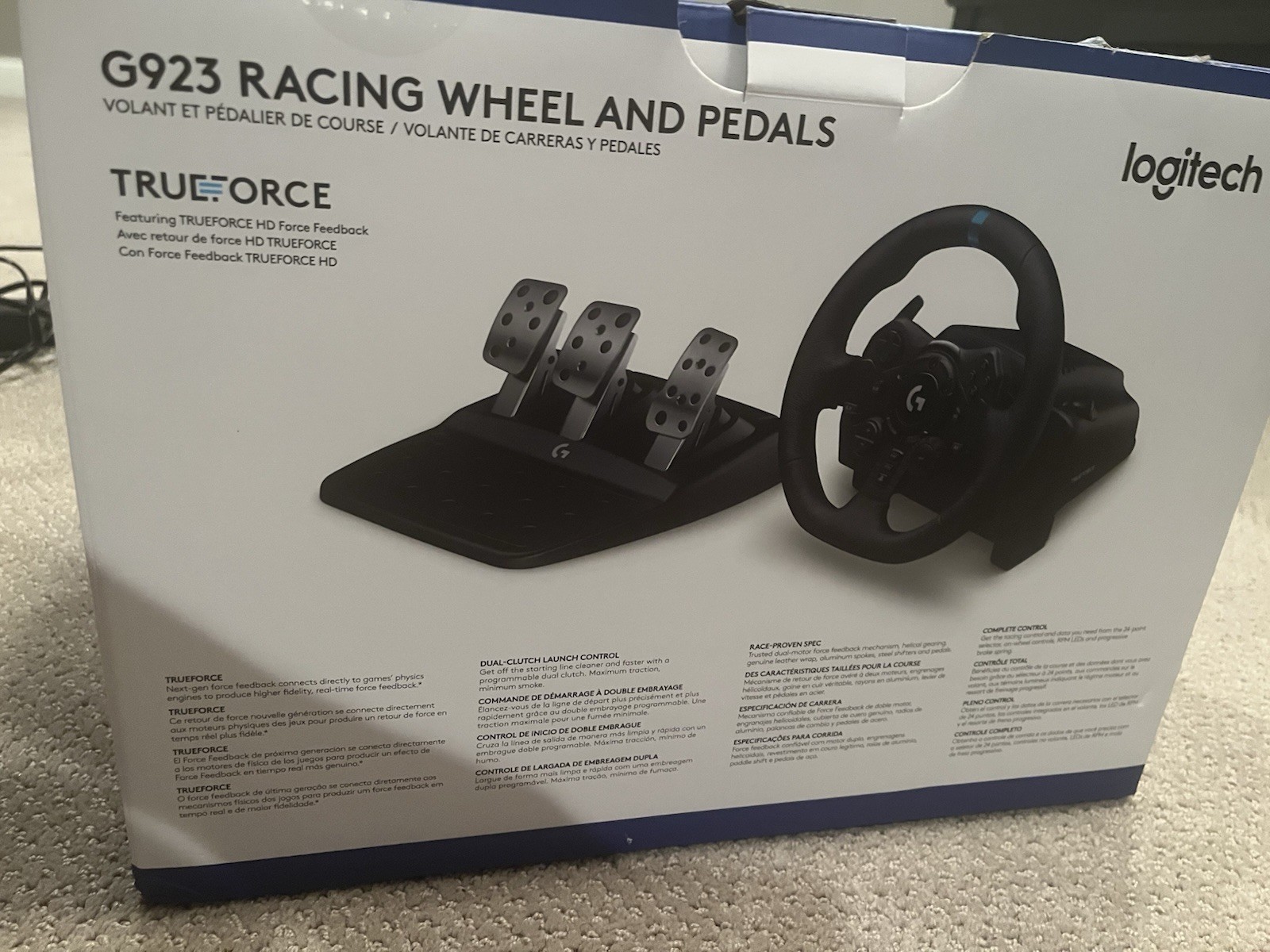Logitech G923 Racing Wheel with Pedals, feels brand new.