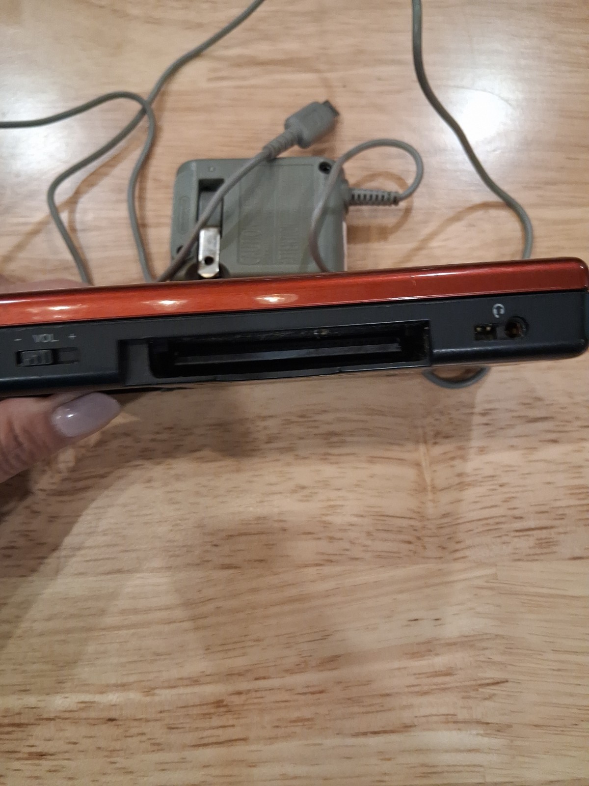 Nintendo DS Lite Handheld System -red/Black With Charger Cord Parts Only