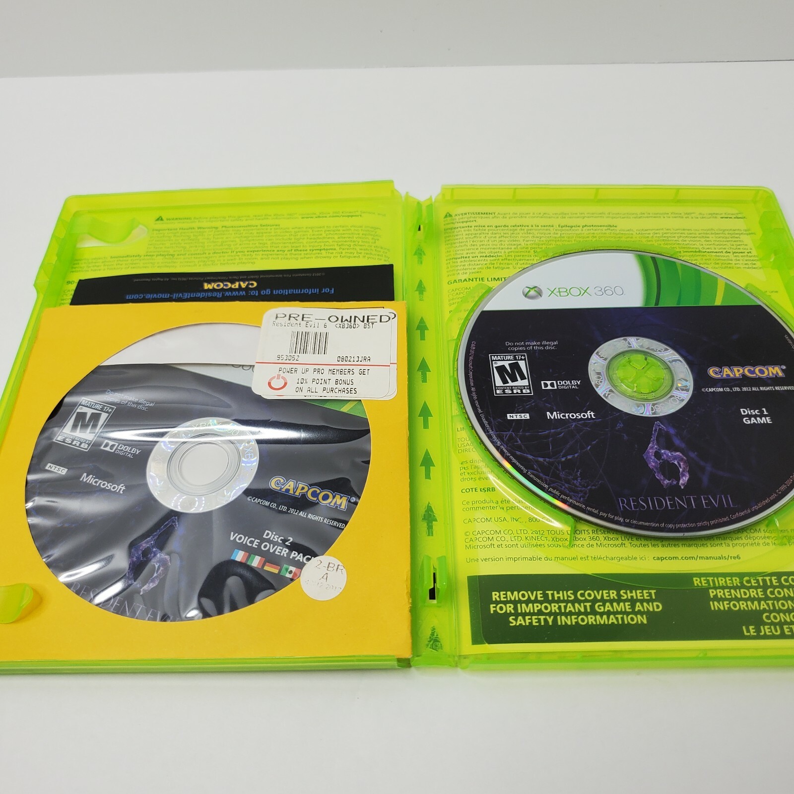 Resident Evil 6 (Microsoft Xbox 360, 2012, 2-Disc Set)
