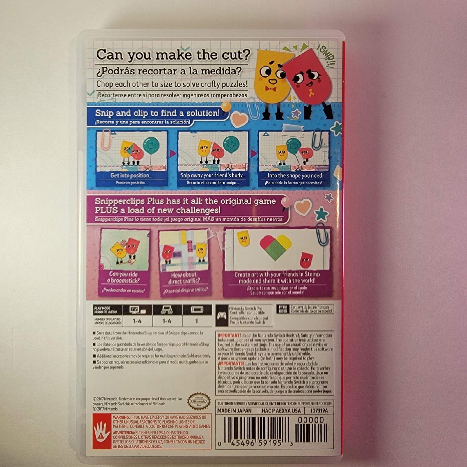 SNIPPERCLIPS PLUS ~ NINTENDO SWITCH CUT IT OUT TOGETHER MULTIPLAYER PUZZLE GAME