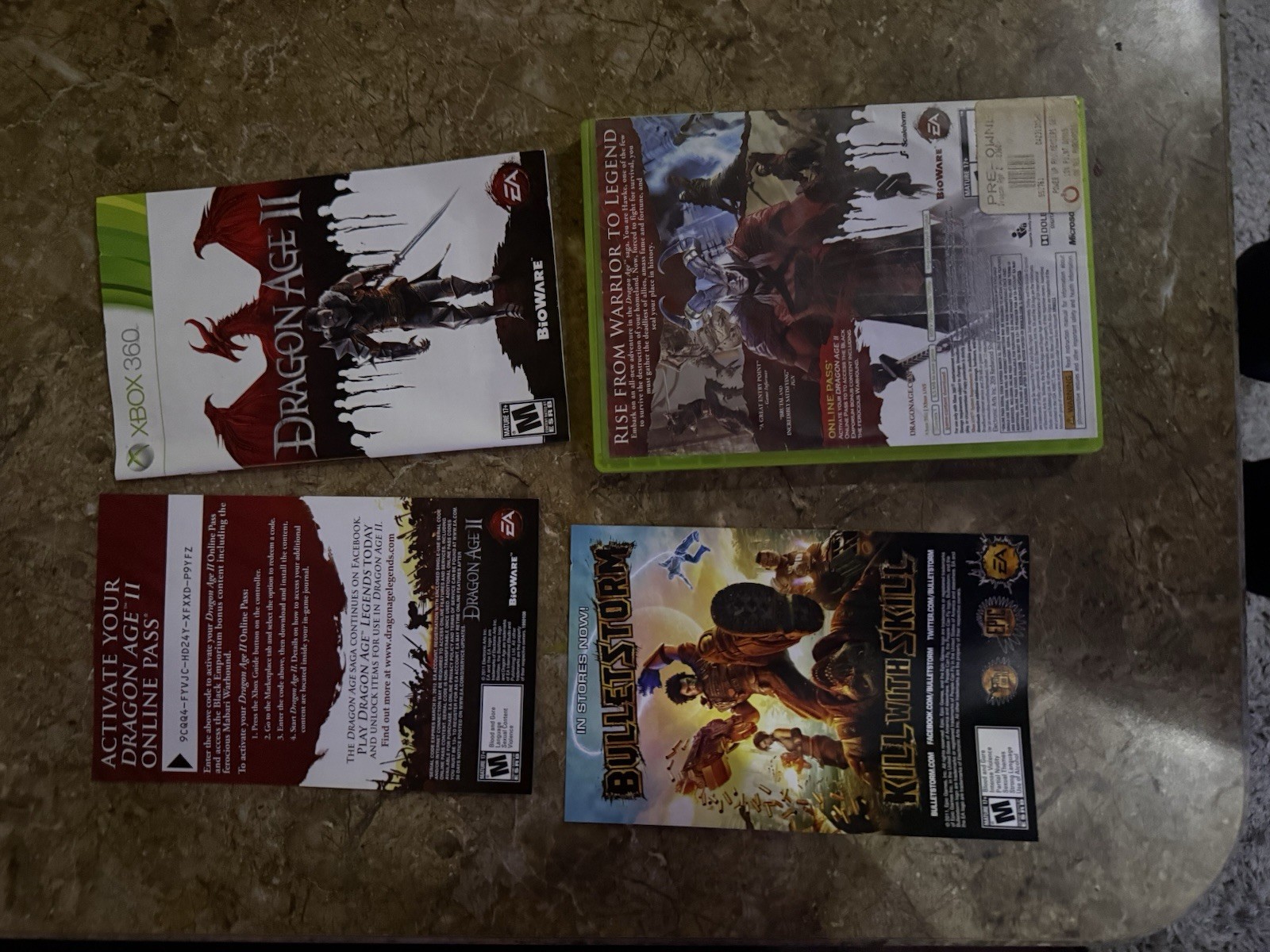 Dragon Age II 2 Xbox 360 Complete Tested Good Condition Authentic