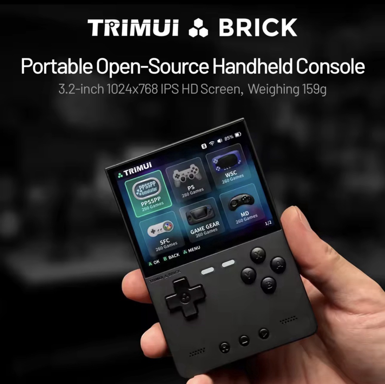 New TrimUI Brick Red Open Source Handheld Game Console 64GB Up To 12000+ Games