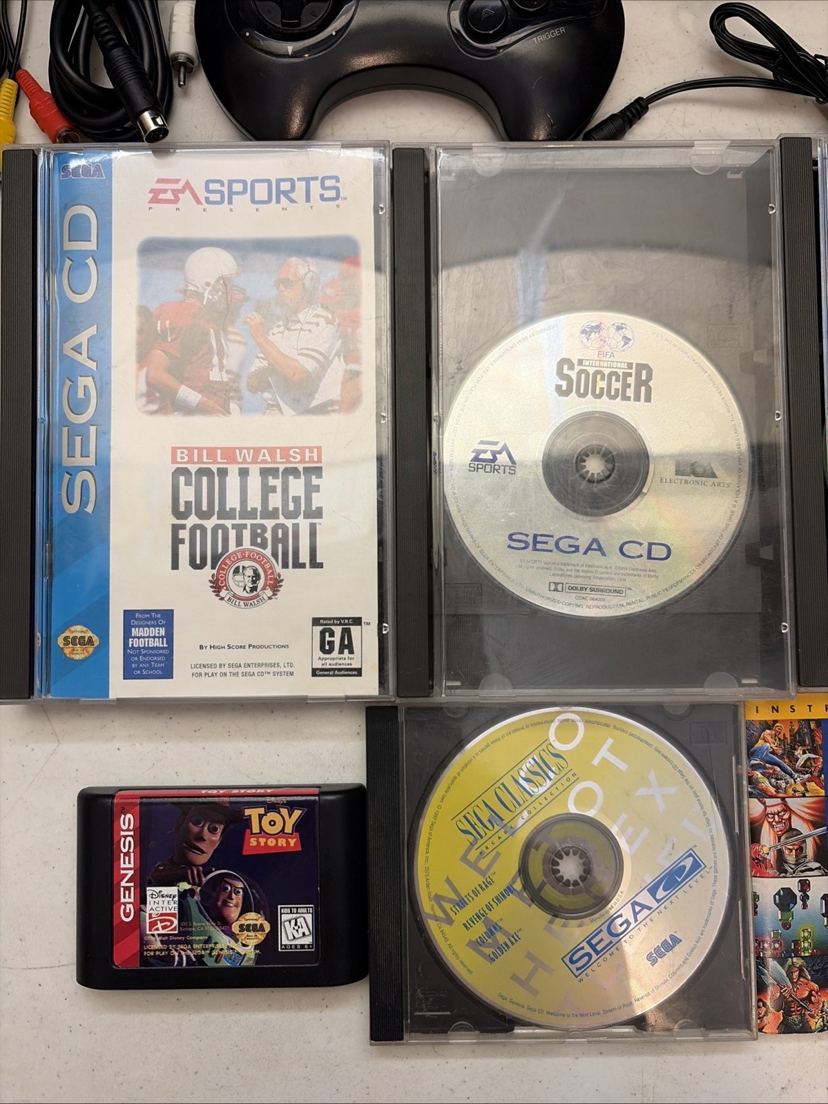 Sega CD Model 2 System Console. All Cables, Games Tested + Working MK-4102