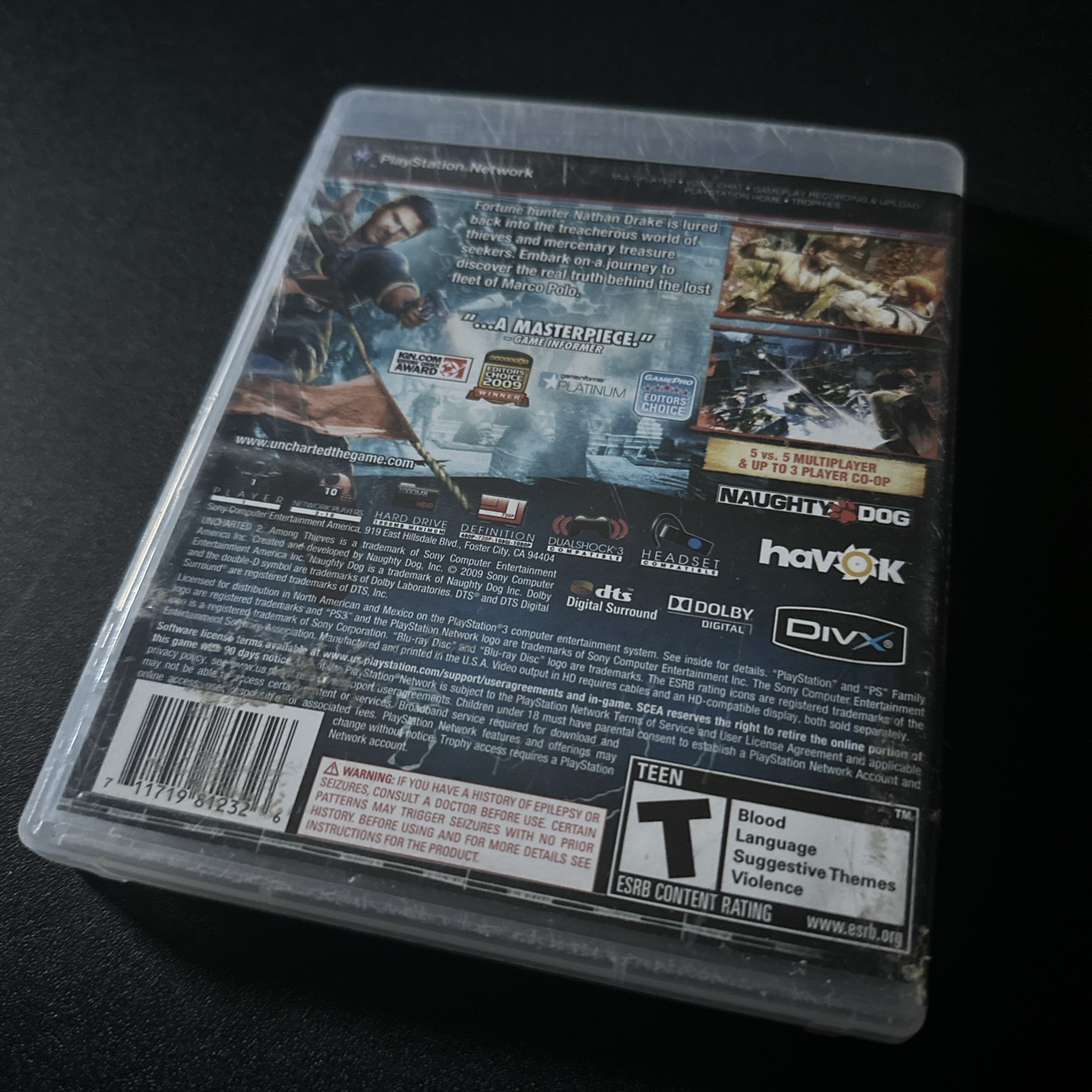 Uncharted 2 Among Thieves CIB Playstation 3 Authentic Tested Complete in Box
