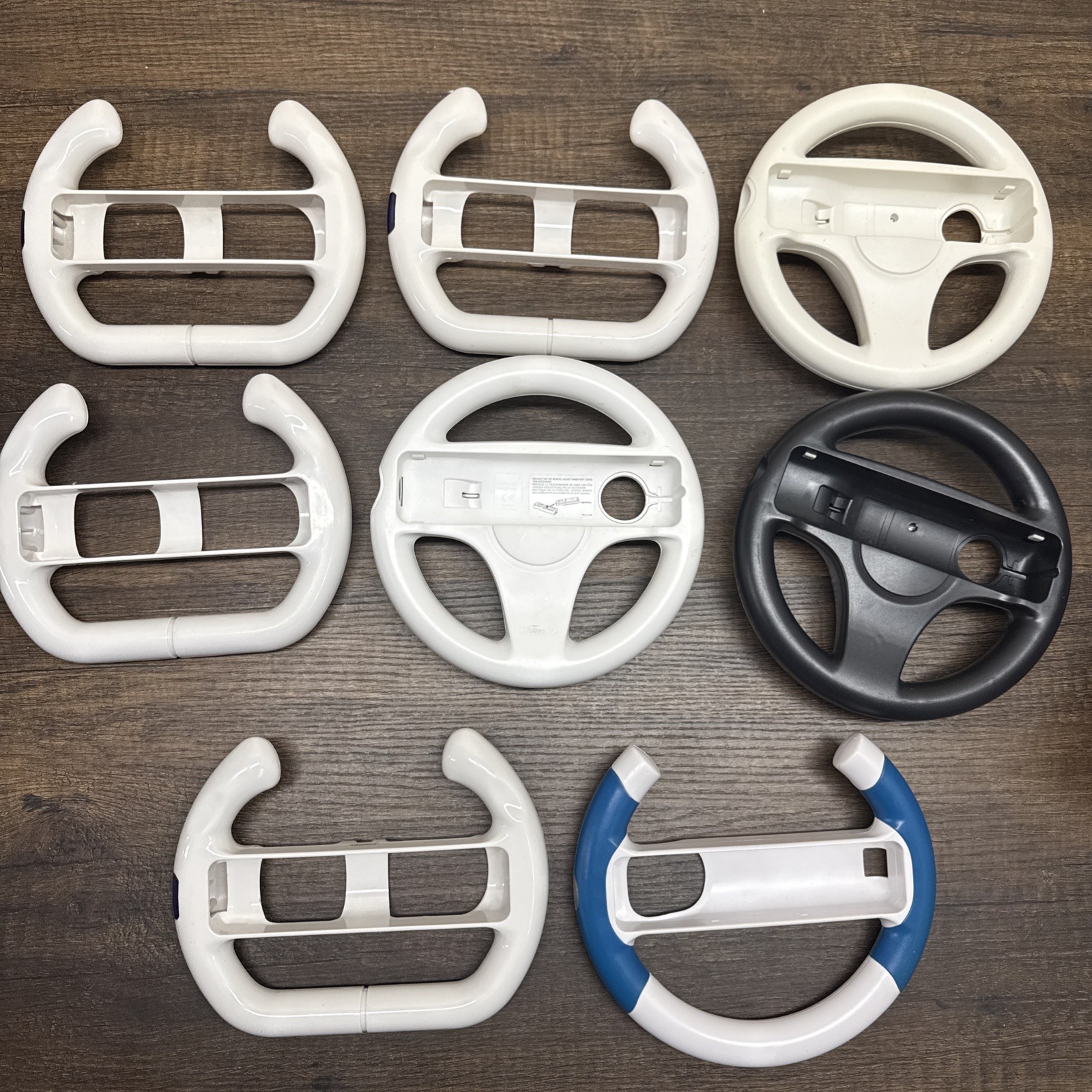 Lot of 8 Nintendo Wii Steering Wheels RVL-024 Mario Kart Remote Attachments OEM