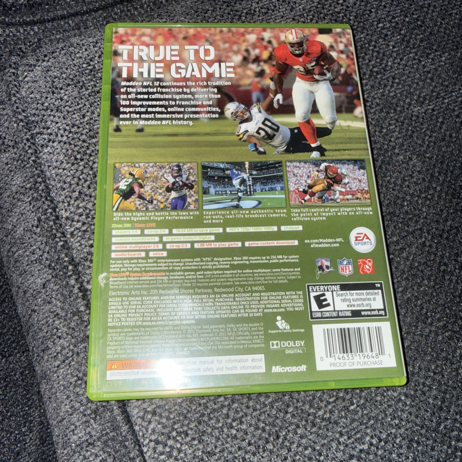 Xbox 360: Madden NFL 12 – Microsoft Xbox 360 Free Shipping Authentic