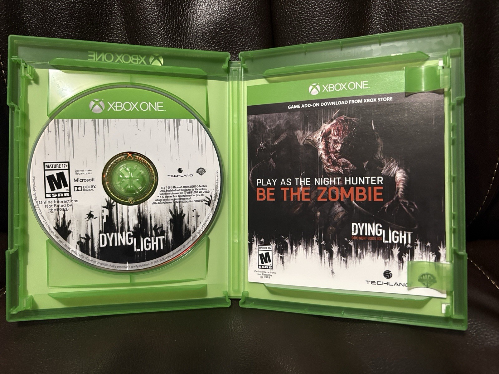 Dying Light Xbox One Warner Bros. Action & Adventure Survival Horror Manual 2015