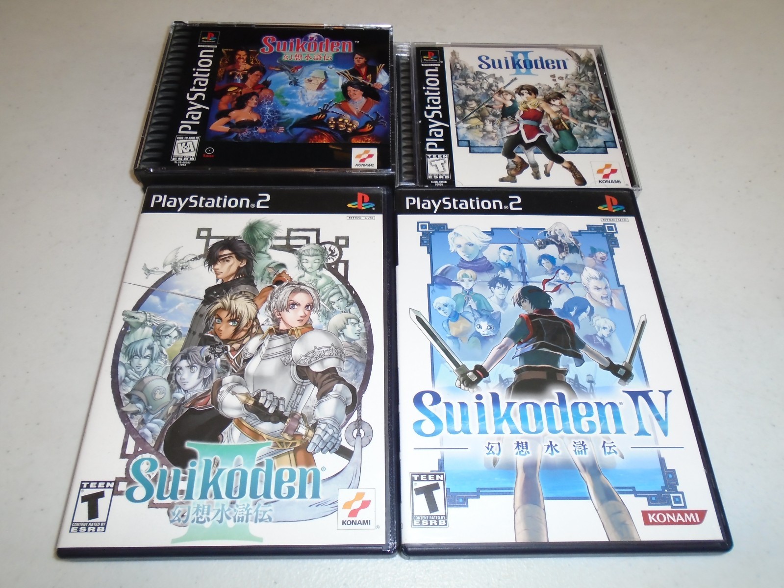 Suikoden I, II, III, and IV (1 2 3 4) ☆☆ CIB PlayStation 1 2 PS1 PS2 games