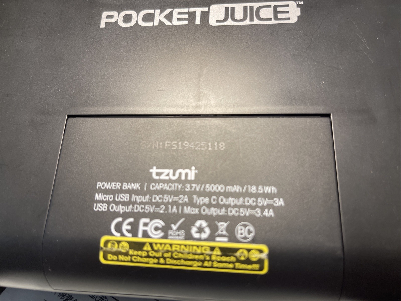 Tzumi Pocket Juice 5000mAh Portable Charger for Nintendo Switch